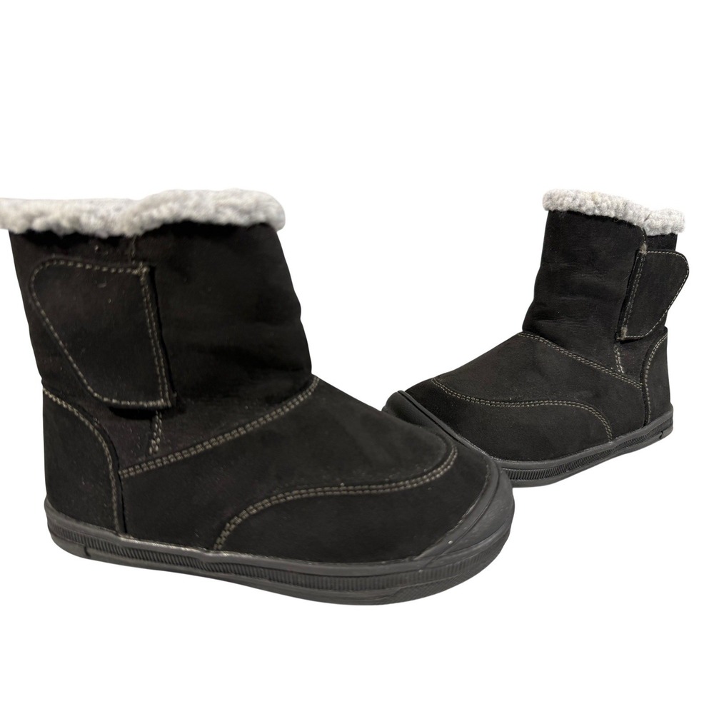 Nordstrom Rack Kids Dane Faux Shearling Lined Boots Black Size 8